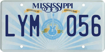 MS license plate LYM056