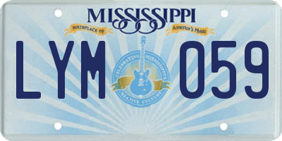 MS license plate LYM059