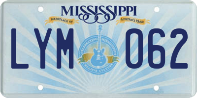 MS license plate LYM062