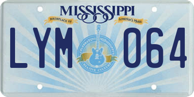 MS license plate LYM064