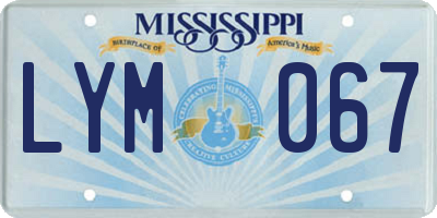 MS license plate LYM067