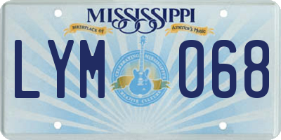 MS license plate LYM068