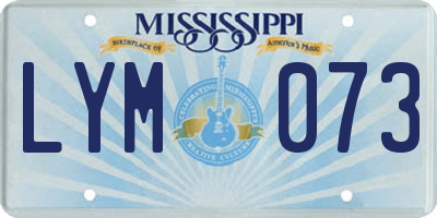 MS license plate LYM073