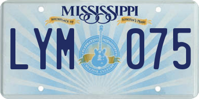 MS license plate LYM075