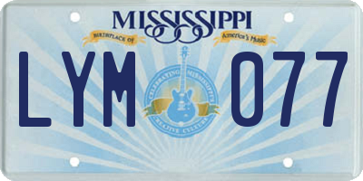 MS license plate LYM077