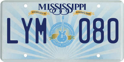 MS license plate LYM080