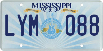 MS license plate LYM088