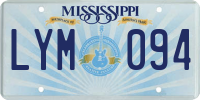 MS license plate LYM094