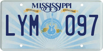 MS license plate LYM097