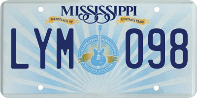 MS license plate LYM098