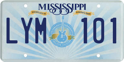 MS license plate LYM101