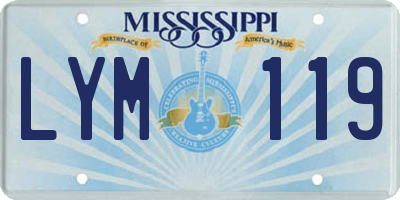 MS license plate LYM119