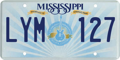 MS license plate LYM127