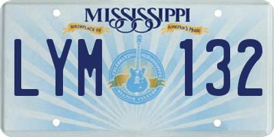 MS license plate LYM132