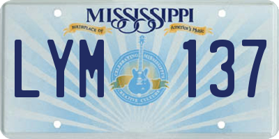 MS license plate LYM137