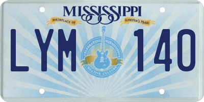 MS license plate LYM140