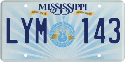 MS license plate LYM143