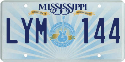 MS license plate LYM144