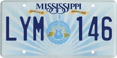 MS license plate LYM146