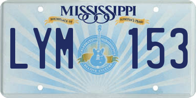 MS license plate LYM153
