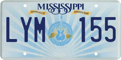 MS license plate LYM155