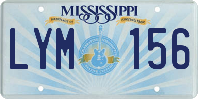 MS license plate LYM156
