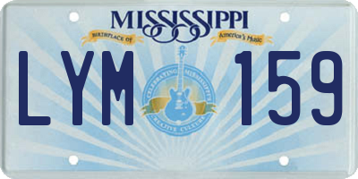 MS license plate LYM159