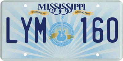 MS license plate LYM160