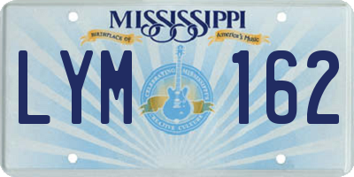 MS license plate LYM162