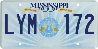 MS license plate LYM172