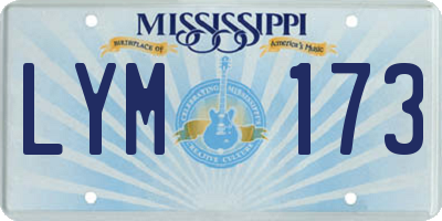 MS license plate LYM173