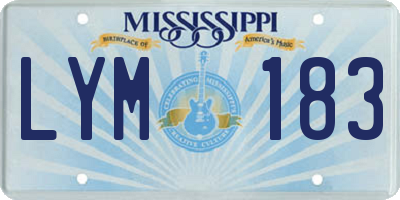 MS license plate LYM183