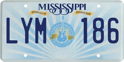 MS license plate LYM186