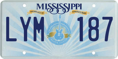 MS license plate LYM187