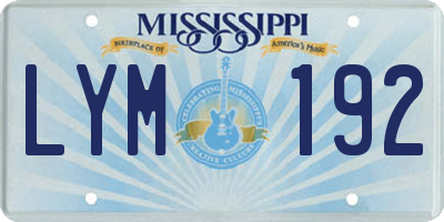 MS license plate LYM192