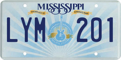 MS license plate LYM201