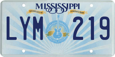 MS license plate LYM219