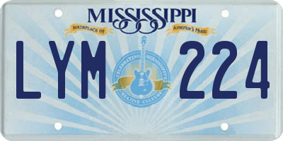 MS license plate LYM224
