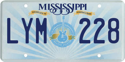 MS license plate LYM228
