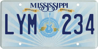 MS license plate LYM234