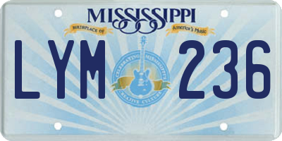 MS license plate LYM236