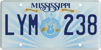 MS license plate LYM238