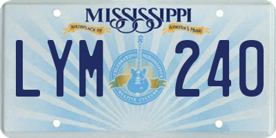 MS license plate LYM240