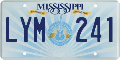 MS license plate LYM241