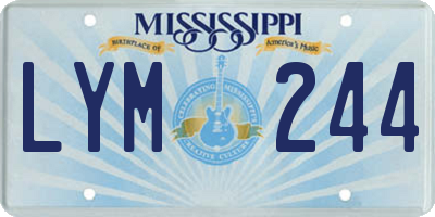 MS license plate LYM244