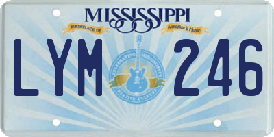 MS license plate LYM246