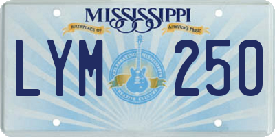 MS license plate LYM250