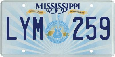 MS license plate LYM259