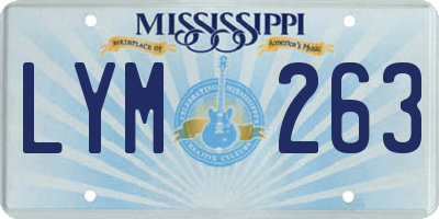 MS license plate LYM263