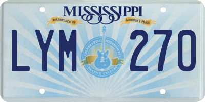 MS license plate LYM270